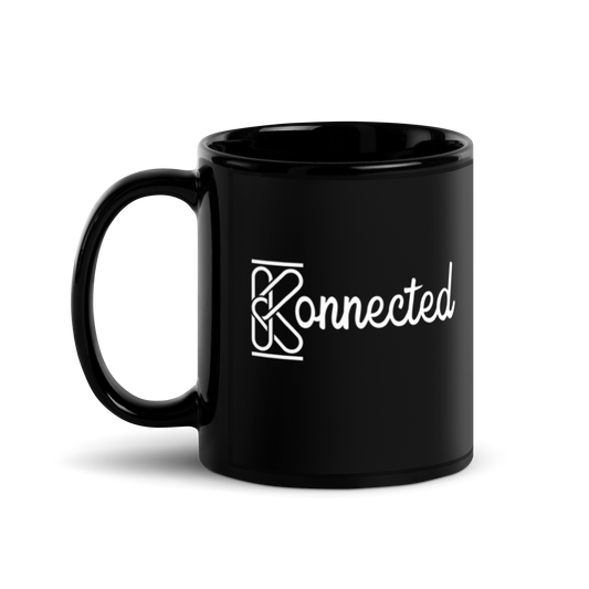 Konnected Black Glossy Mug KimUnity Soulutions