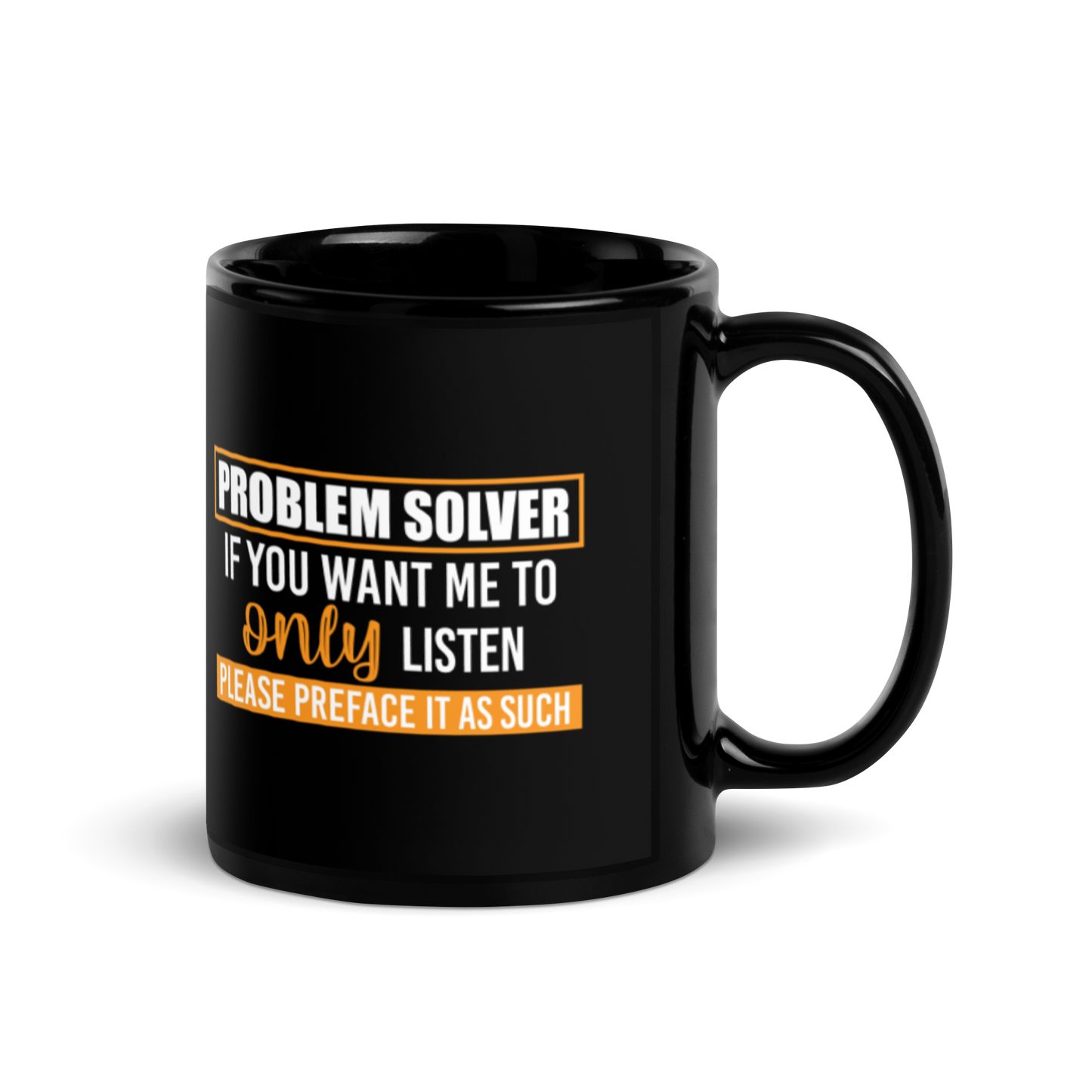 Problem Solver Black Glossy Mug KimUnity Soulutions