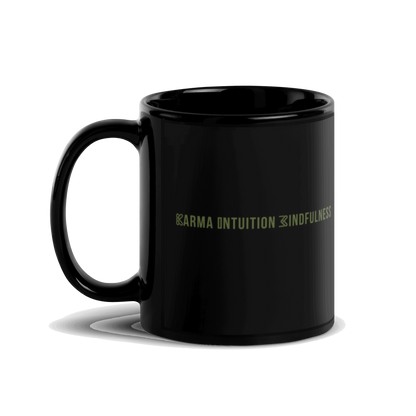 Karma Intuition Mindfulness Black Glossy Mug KimUnity Soulutions 