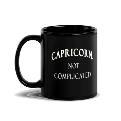Capricorn. Not Complicated Black Glossy Mug