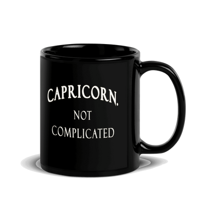 Capricorn. Not Complicated Black Glossy Mug