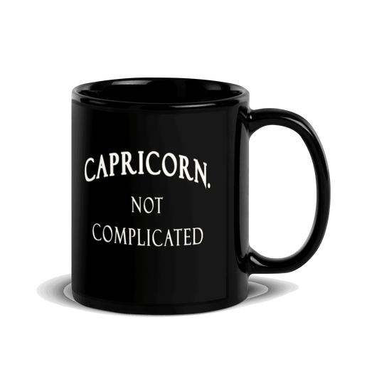 Capricorn. Not Complicated Black Glossy Mug