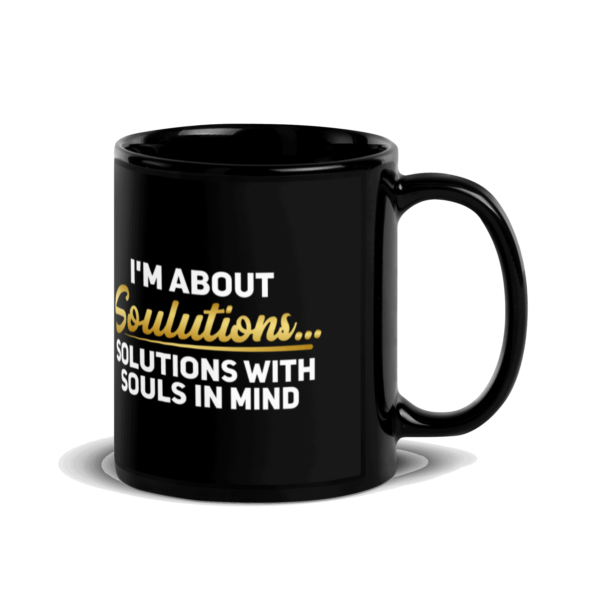 I'm About Soulutions Black Glossy Mug