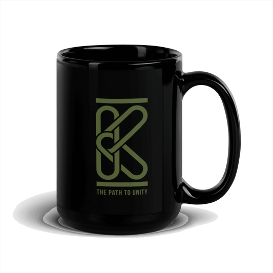 Karma Intuition Mindfulness Black Glossy Mug KimUnity Soulutions 