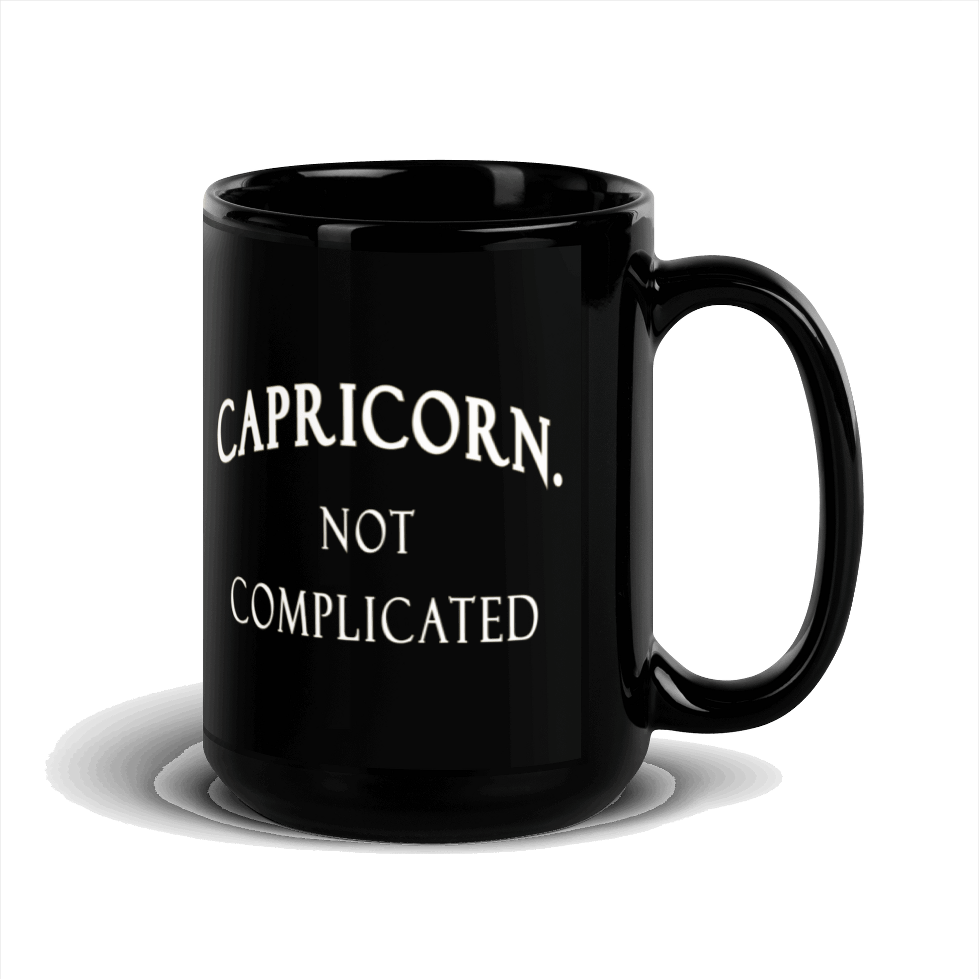 Capricorn. Not Complicated Black Glossy Mug