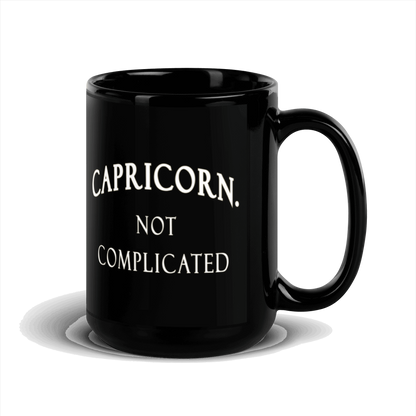 Capricorn. Not Complicated Black Glossy Mug