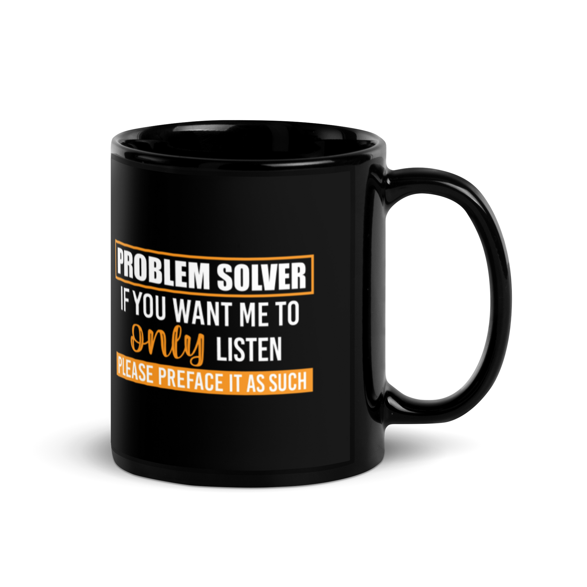 Problem Solver Black Glossy Mug KimUnity Soulutions 