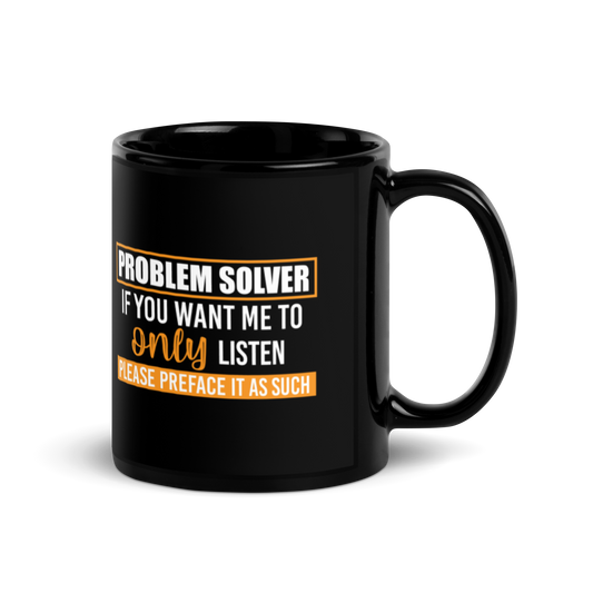 Problem Solver Black Glossy Mug KimUnity Soulutions 
