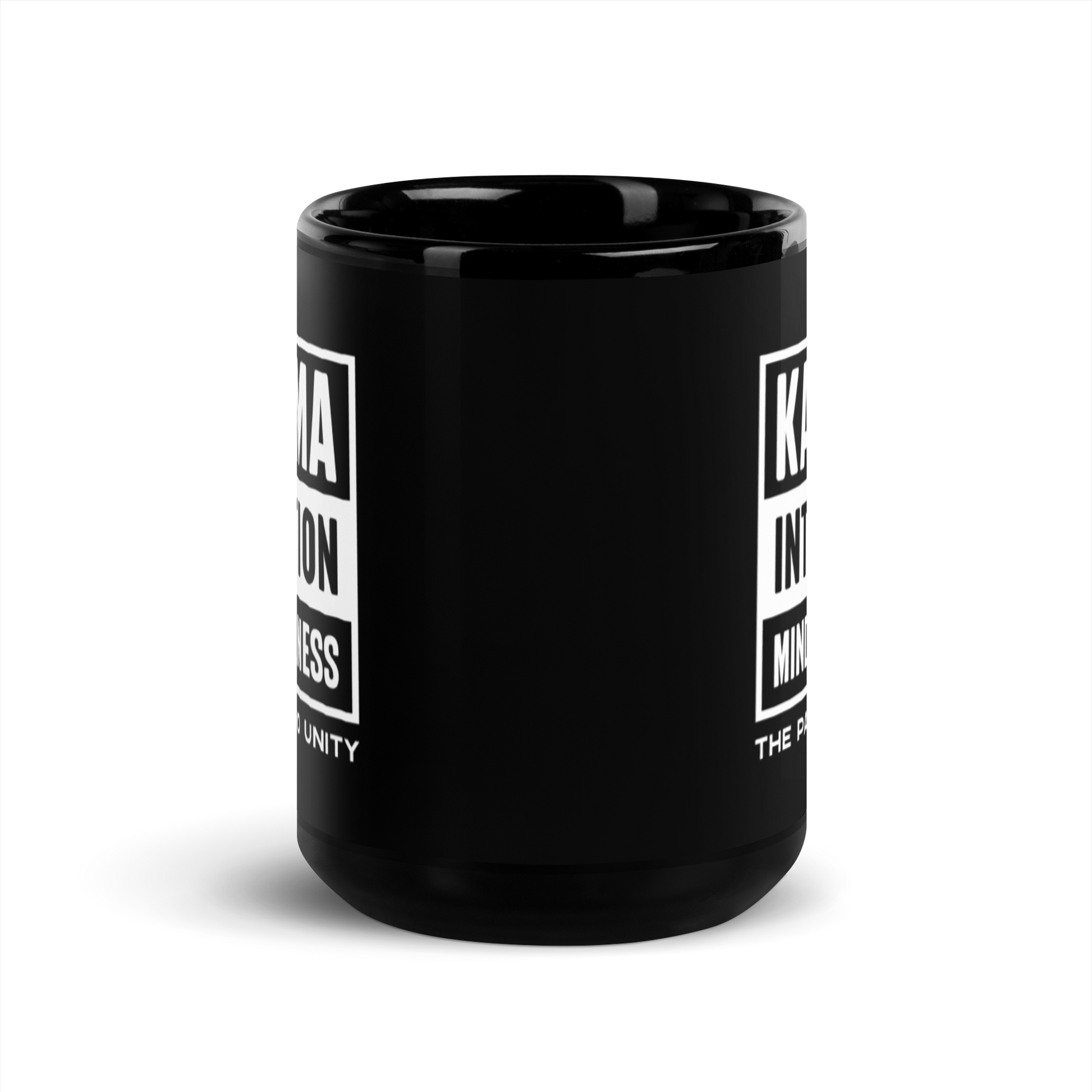 Straight Path to Unity Black Glossy Mug KimUnity Soulutions 