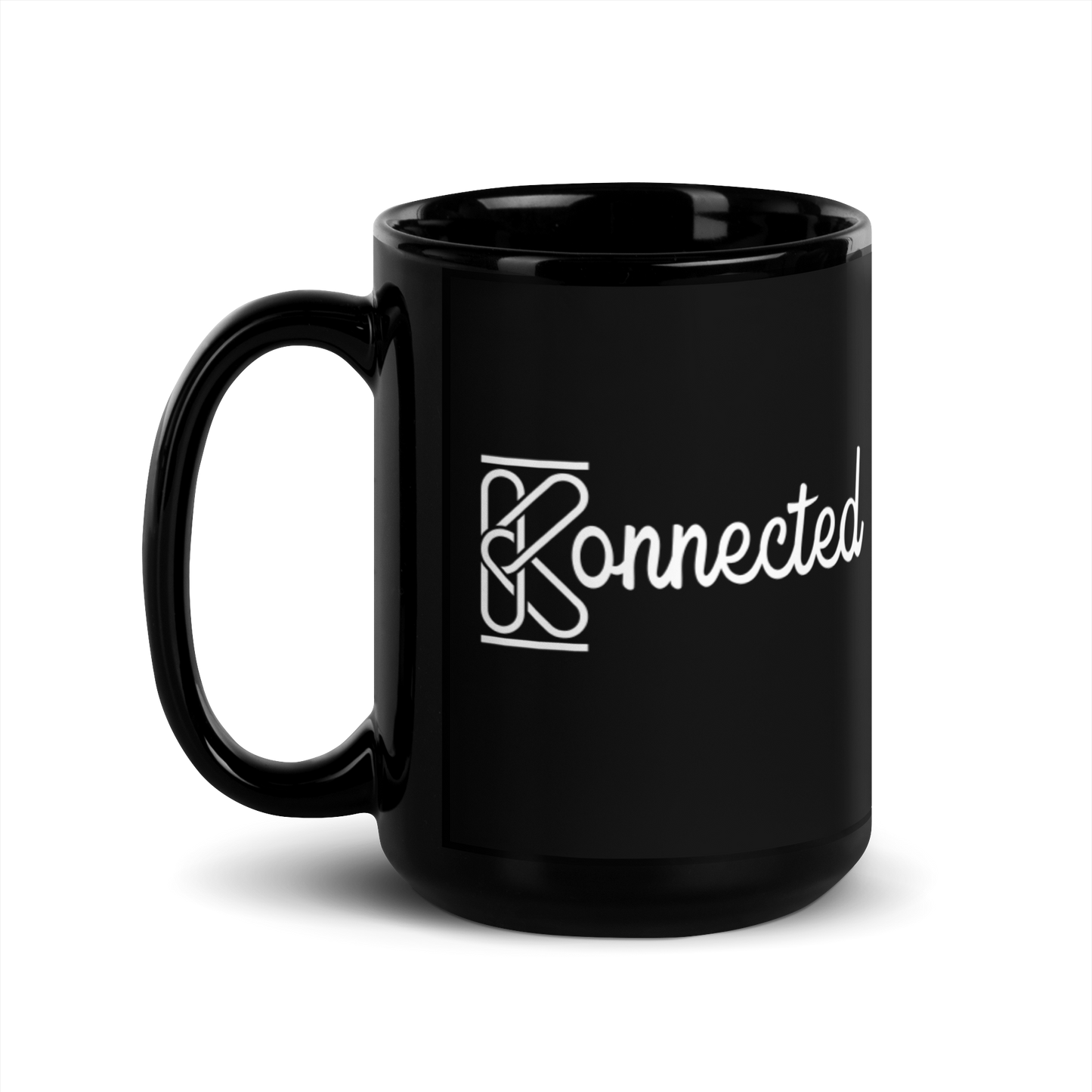 Konnected Black Glossy Mug KimUnity Soulutions 