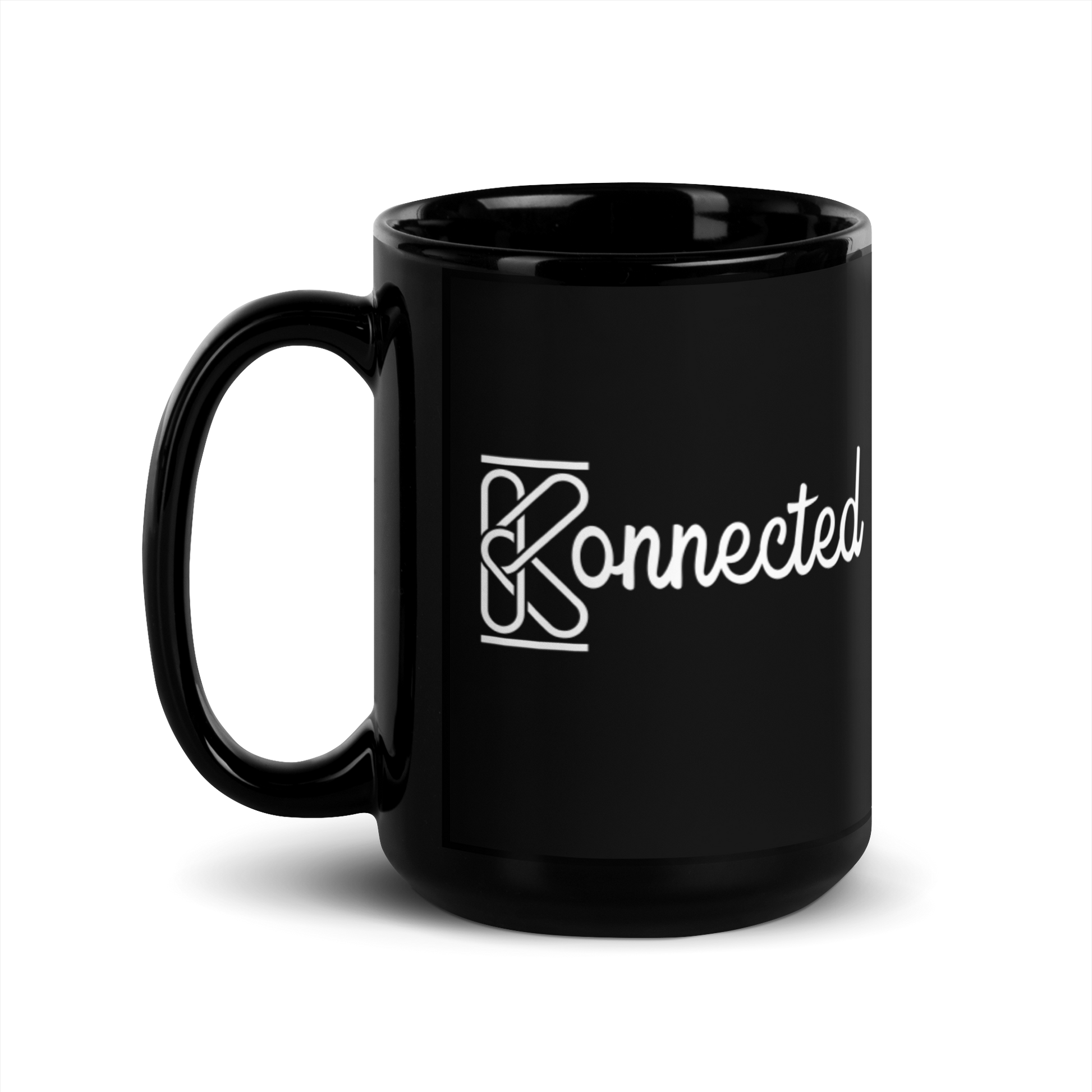 Konnected Black Glossy Mug KimUnity Soulutions 